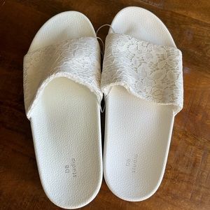 Bridal sandals, slides